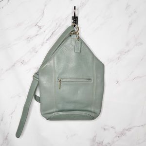 Coach Mint Green Pebbled Leather Sling bag Backpack Shoulder Bag